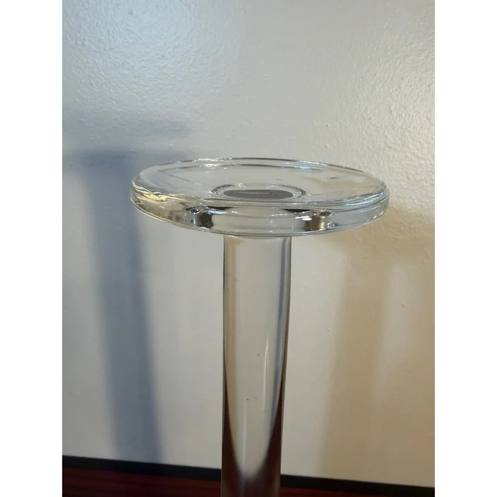 Vintage Clear Glass Hat Stand 15.5 Inch Tall Pedestal Millinery Display Holder